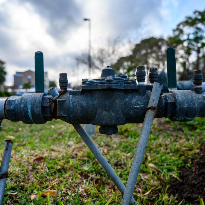 Water,Main,Pipe,With,Back,Flow,Prevention,,Double,Block,,And