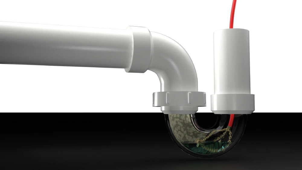 Pipe clog with cleaning cable